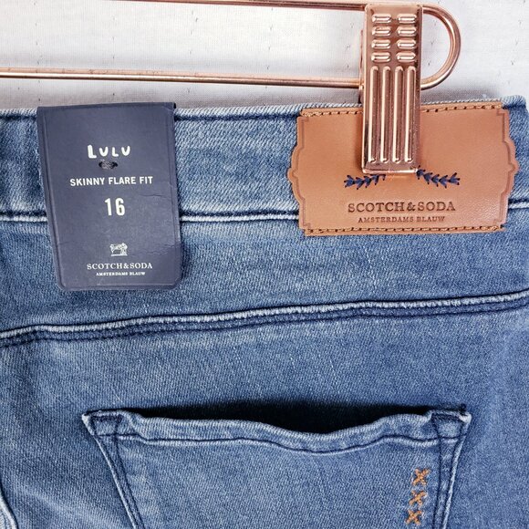 Scotch and Soda Lulu Skinny Flare Bootcut Jeans size 16 NWT Medium Wash - Picture 4 of 12